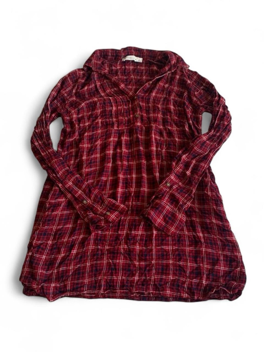 Abercrombie & Fitch plaid long sleeve babydoll dress